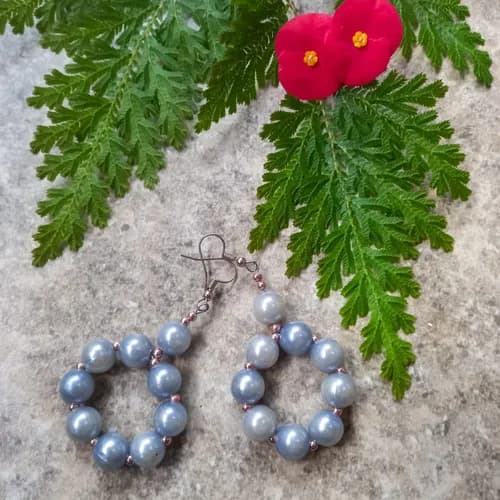 Yellow Pearl Beaded Hope earing