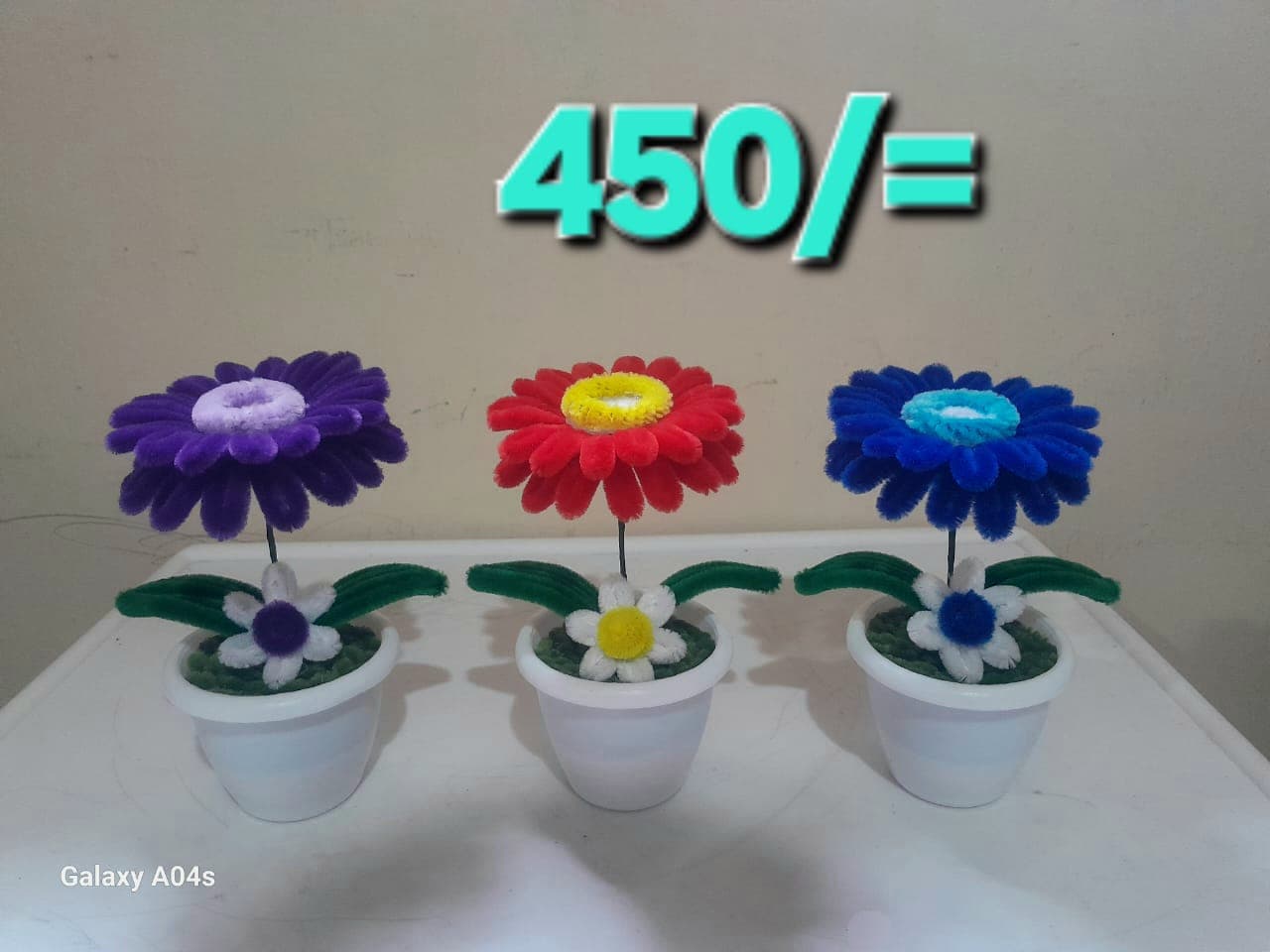 Handmade Pipe Cleaner Mini Bloom Flower Pot